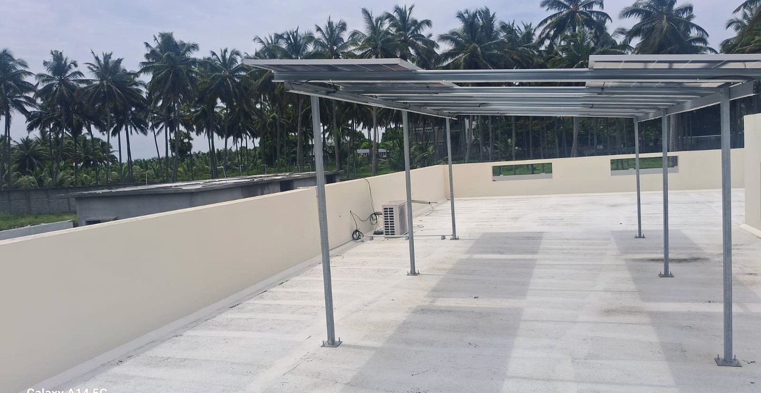 Commercial solar carport installation
