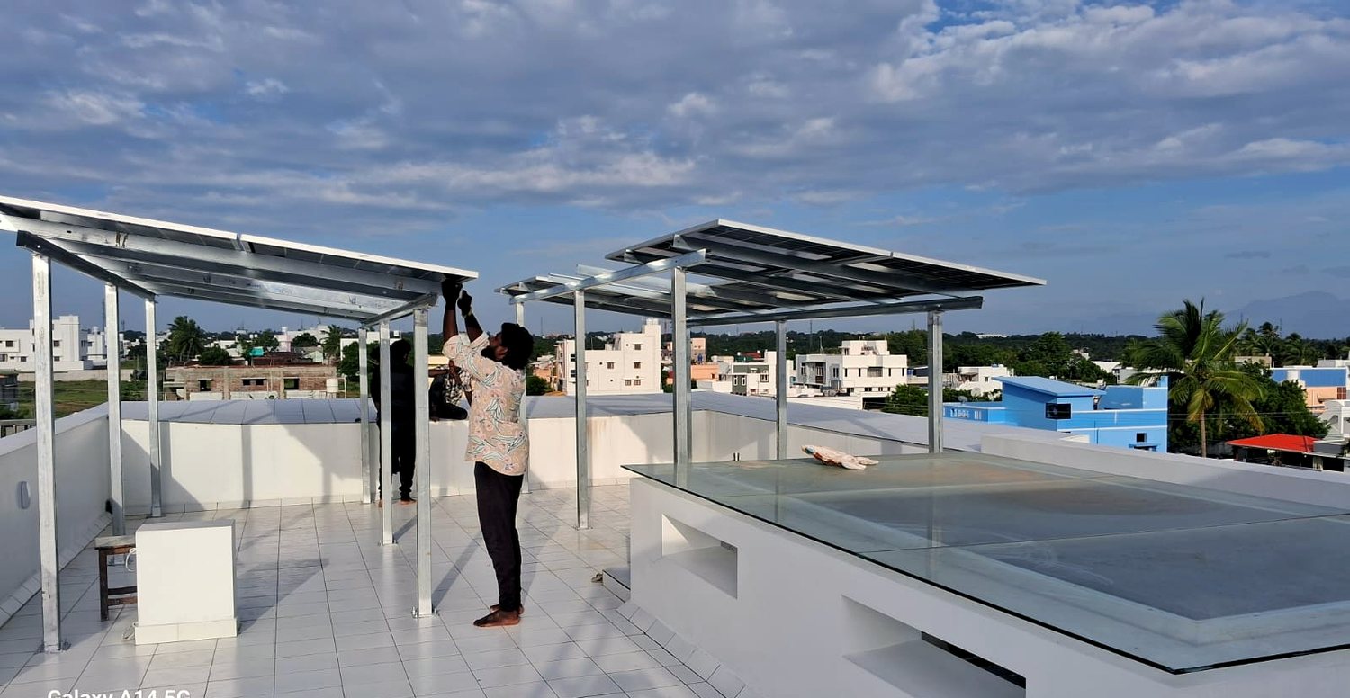7KW commercial rooftop carport solar in Tiruppur