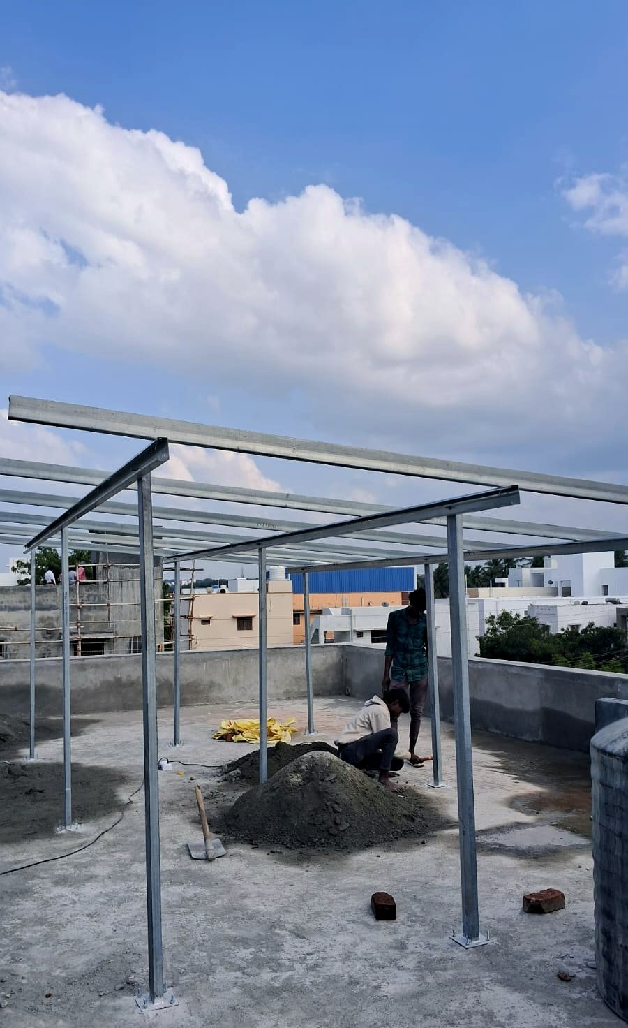 10KW industrial solar installation in progress in Coimbatore