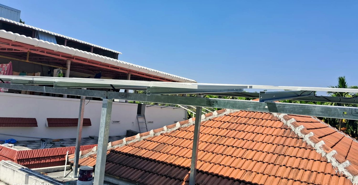 Rooftop solar panels installed on a residential home